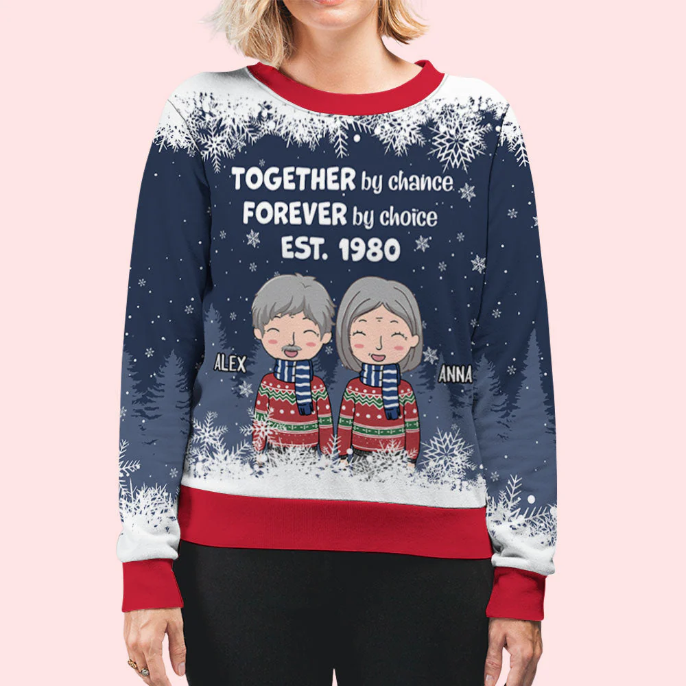 Together By Chance - Personalized Custom All-Over-Print Sweatshirt - Image 4