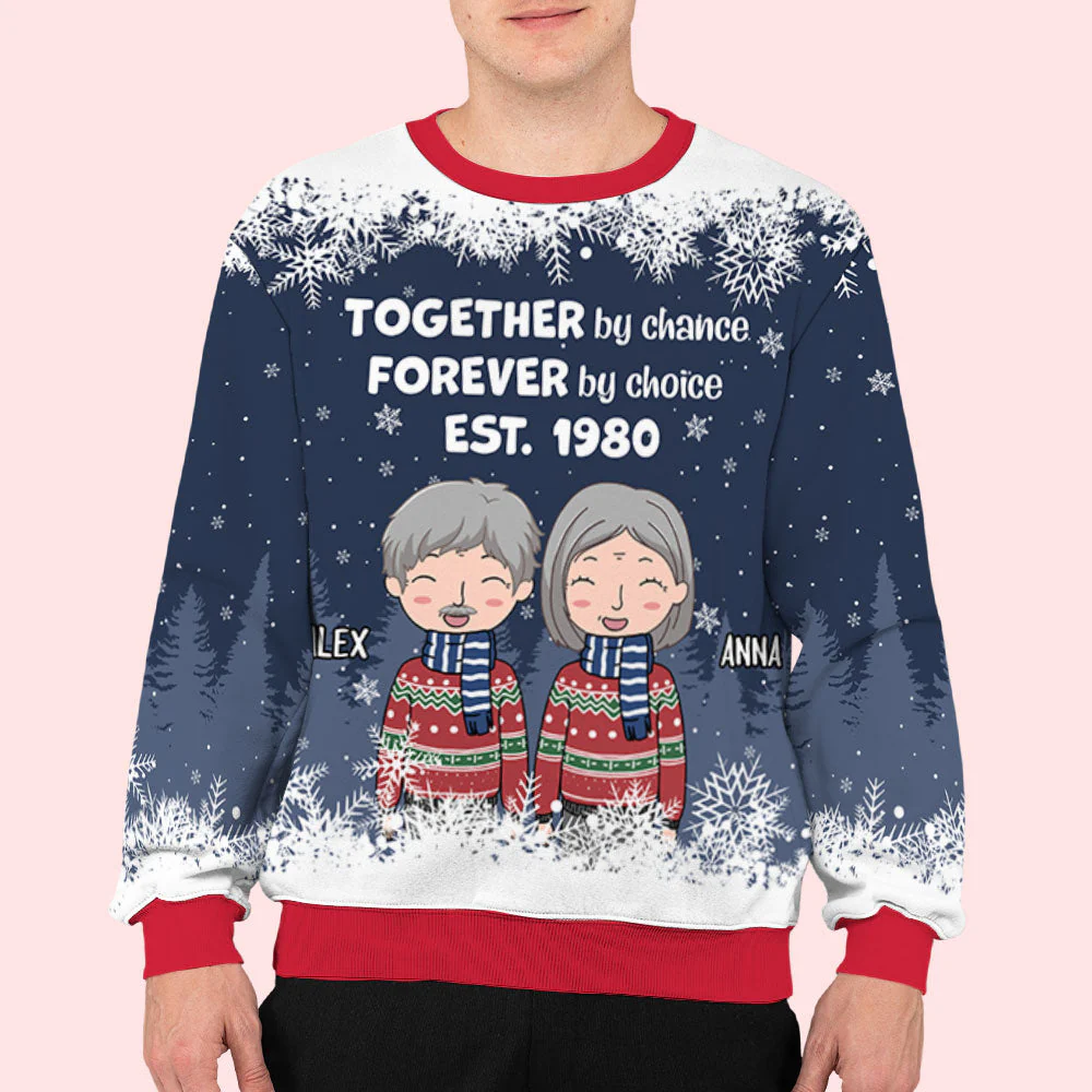 Together By Chance - Personalized Custom All-Over-Print Sweatshirt - Image 5