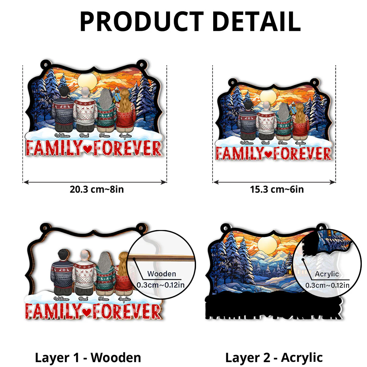 Together For A Lifetime - Personalized Custom Suncatcher - Image 4