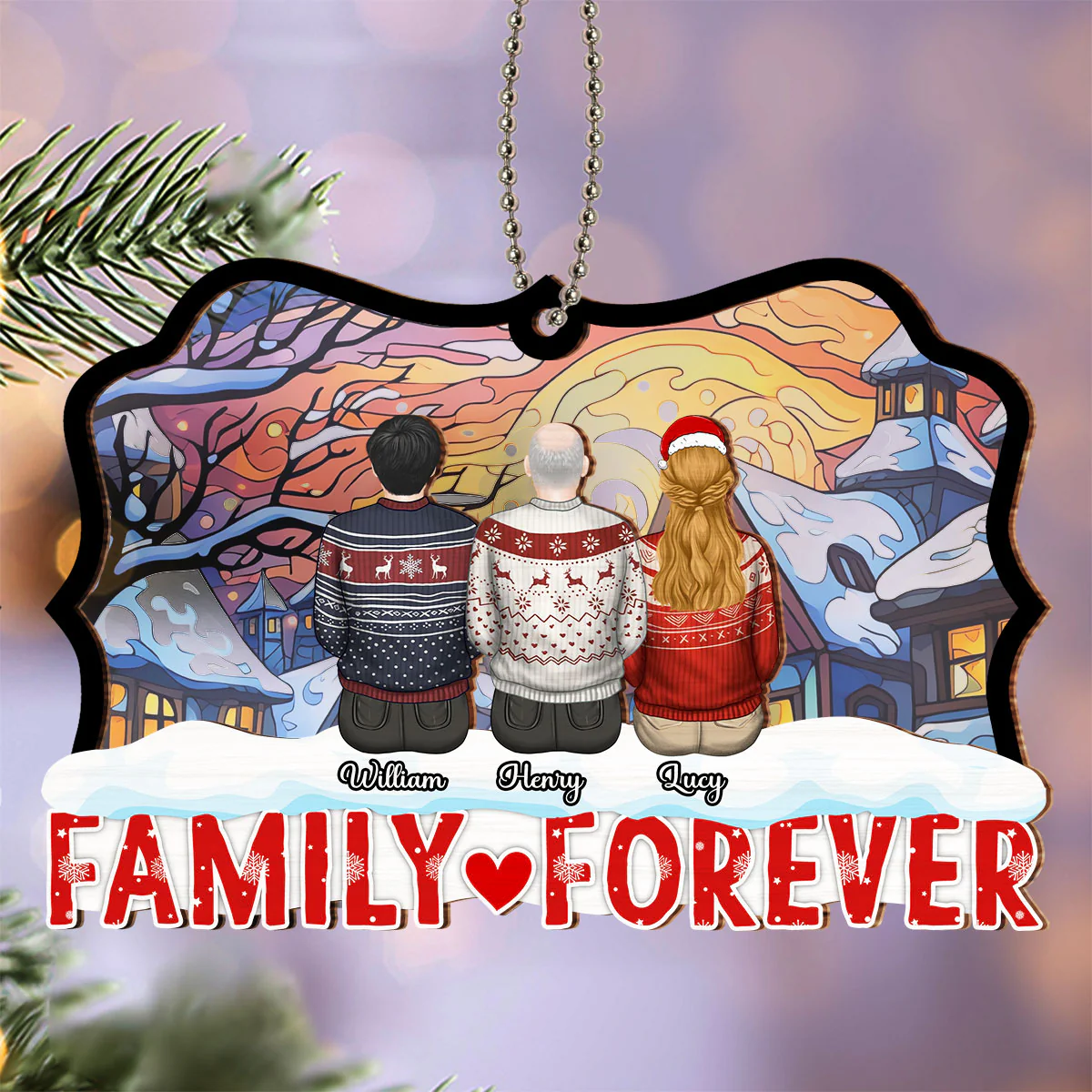 Together For A Lifetime - Personalized Custom Suncatcher Ornament - Image 2