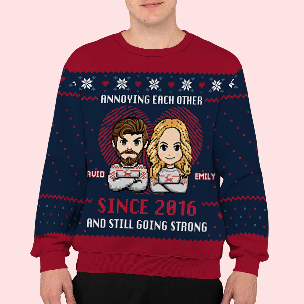 Together Forever Christmas - Personalized Custom All-Over-Print Sweatshirt - Image 4