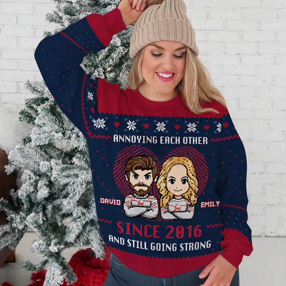 Together Forever Christmas - Personalized Custom All-Over-Print Sweatshirt - Image 6