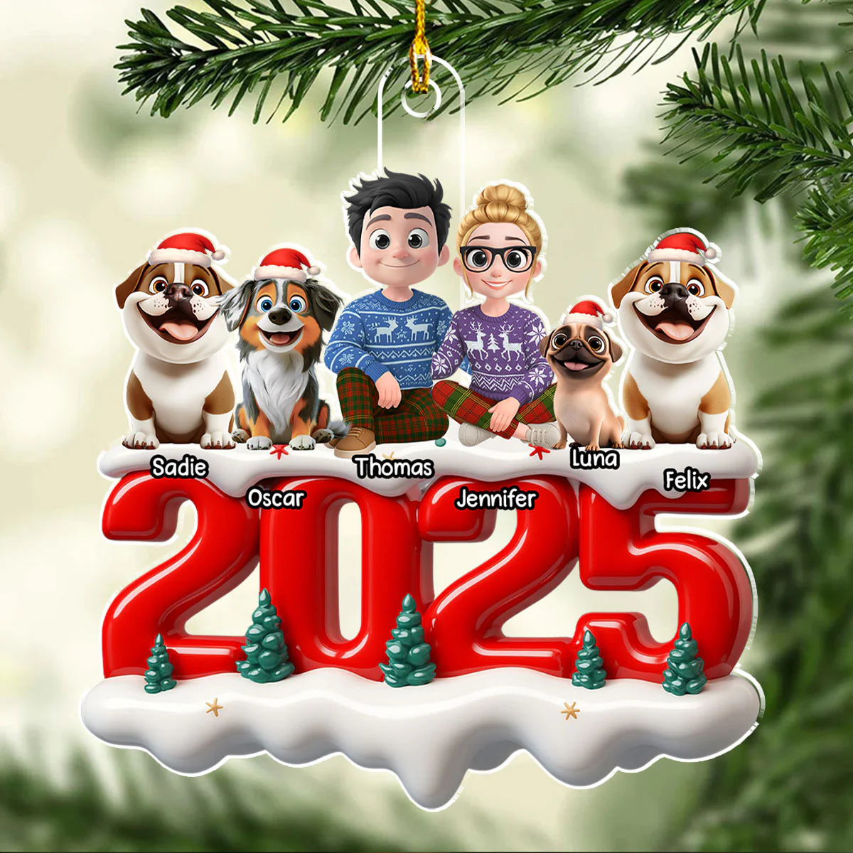 Together Forever Now - Personalized Custom 3D Effect Acrylic Ornament - Image 4
