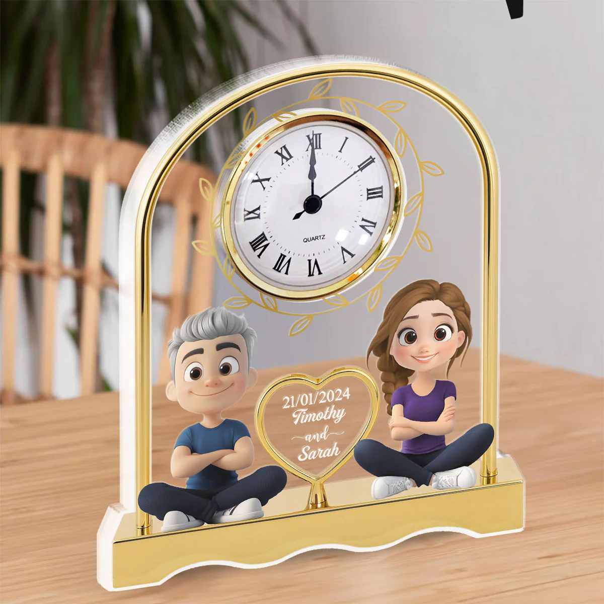 Together Forever - Personalized Custom Acrylic Desk Clock Plaque - Image 4