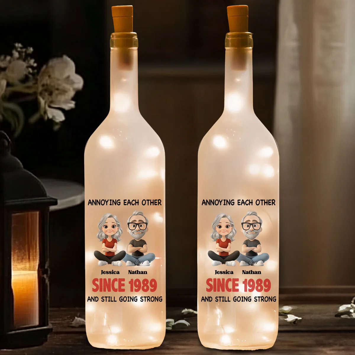 Together Forever - Personalized Custom Bottle Lamp - Image 2