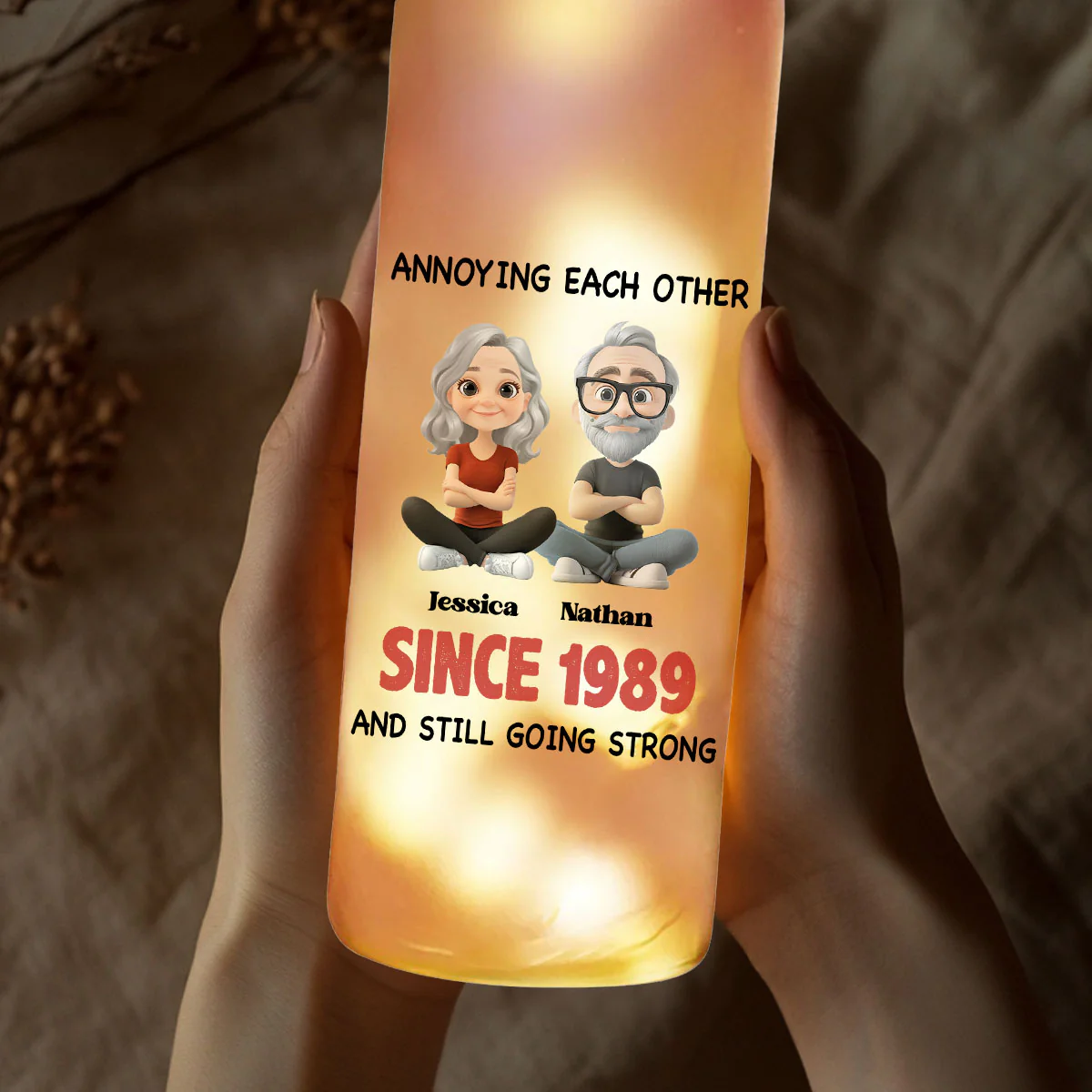 Together Forever - Personalized Custom Bottle Lamp - Image 3