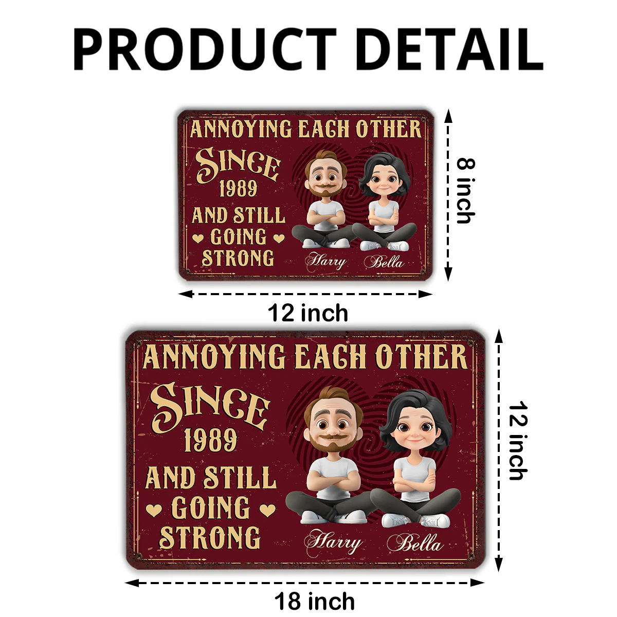 Together Forever - Personalized Custom Metal Sign - Image 5