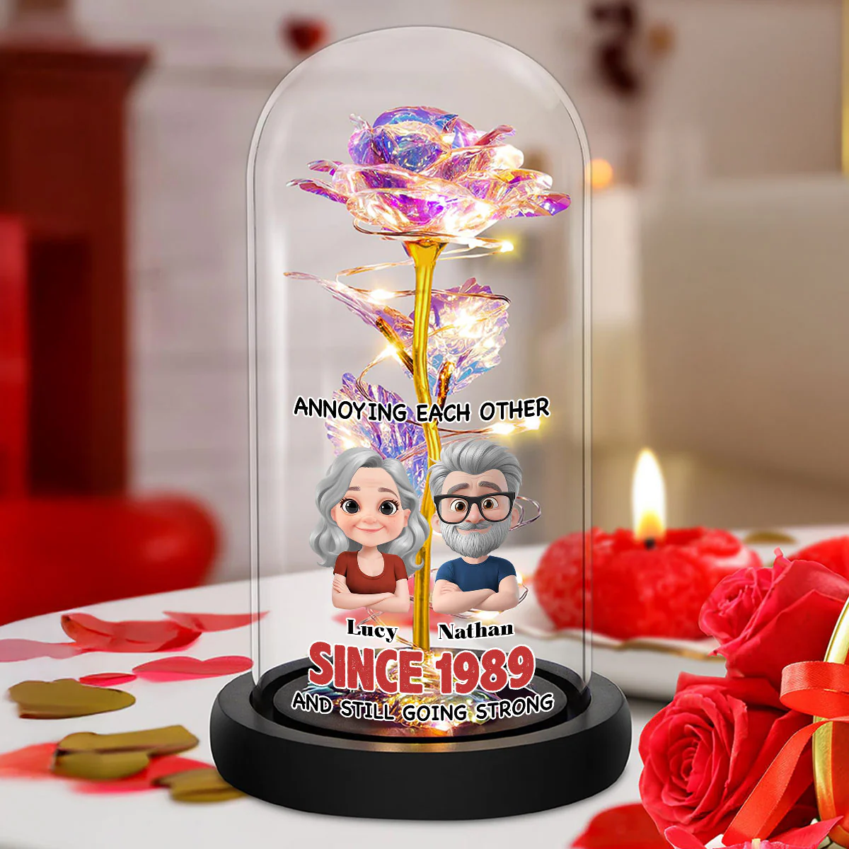 Together Forever - Personalized Custom Sparkly Rose - Image 2