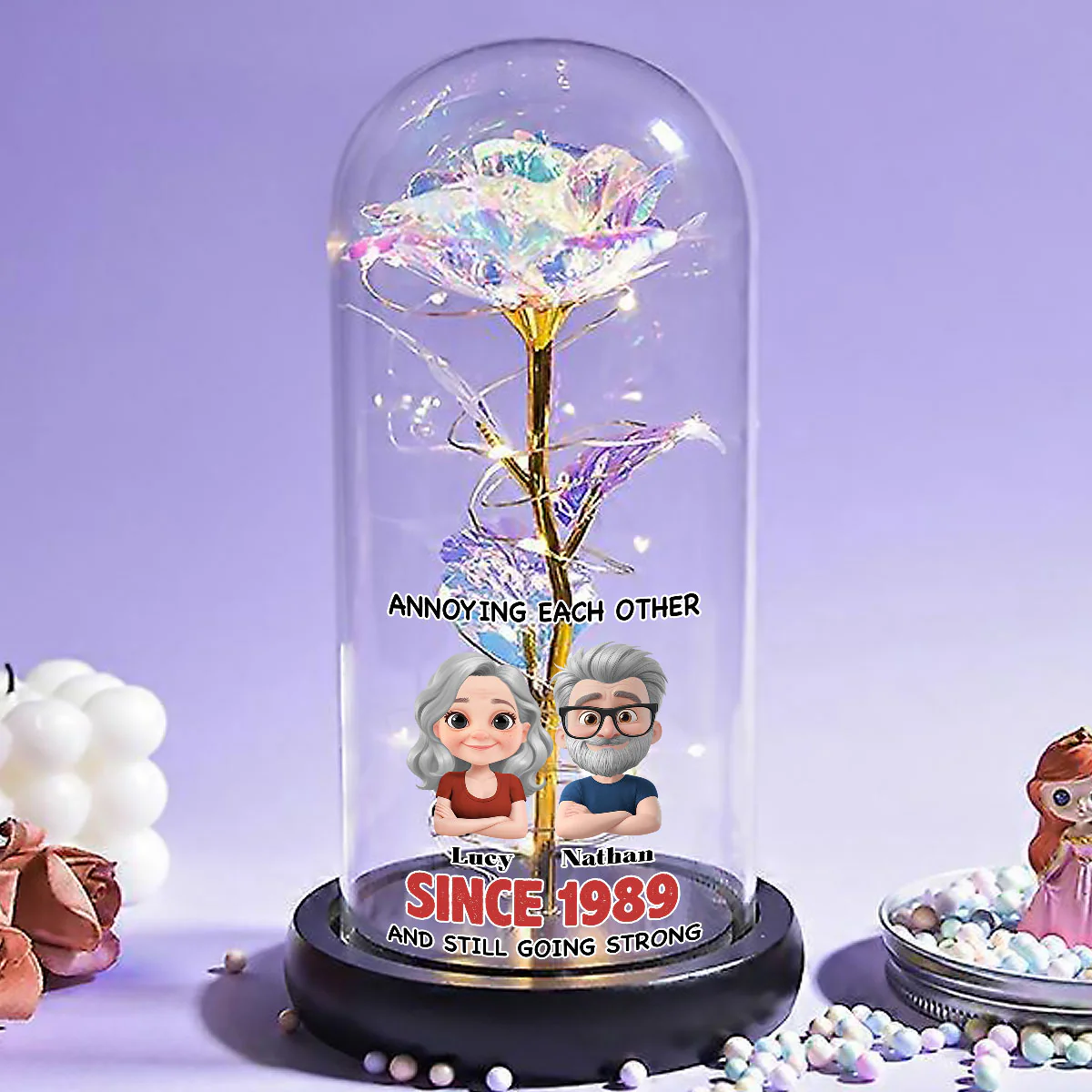 Together Forever - Personalized Custom Sparkly Rose - Image 3
