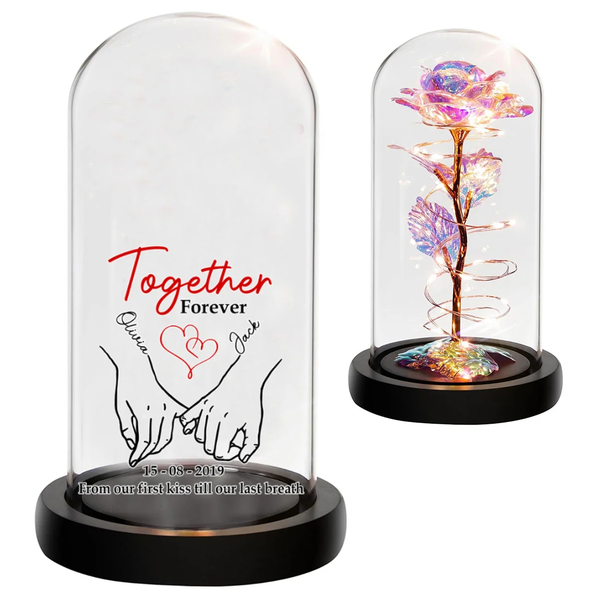 Together Forever - Personalized Custom Sparkly Rose - Image 7