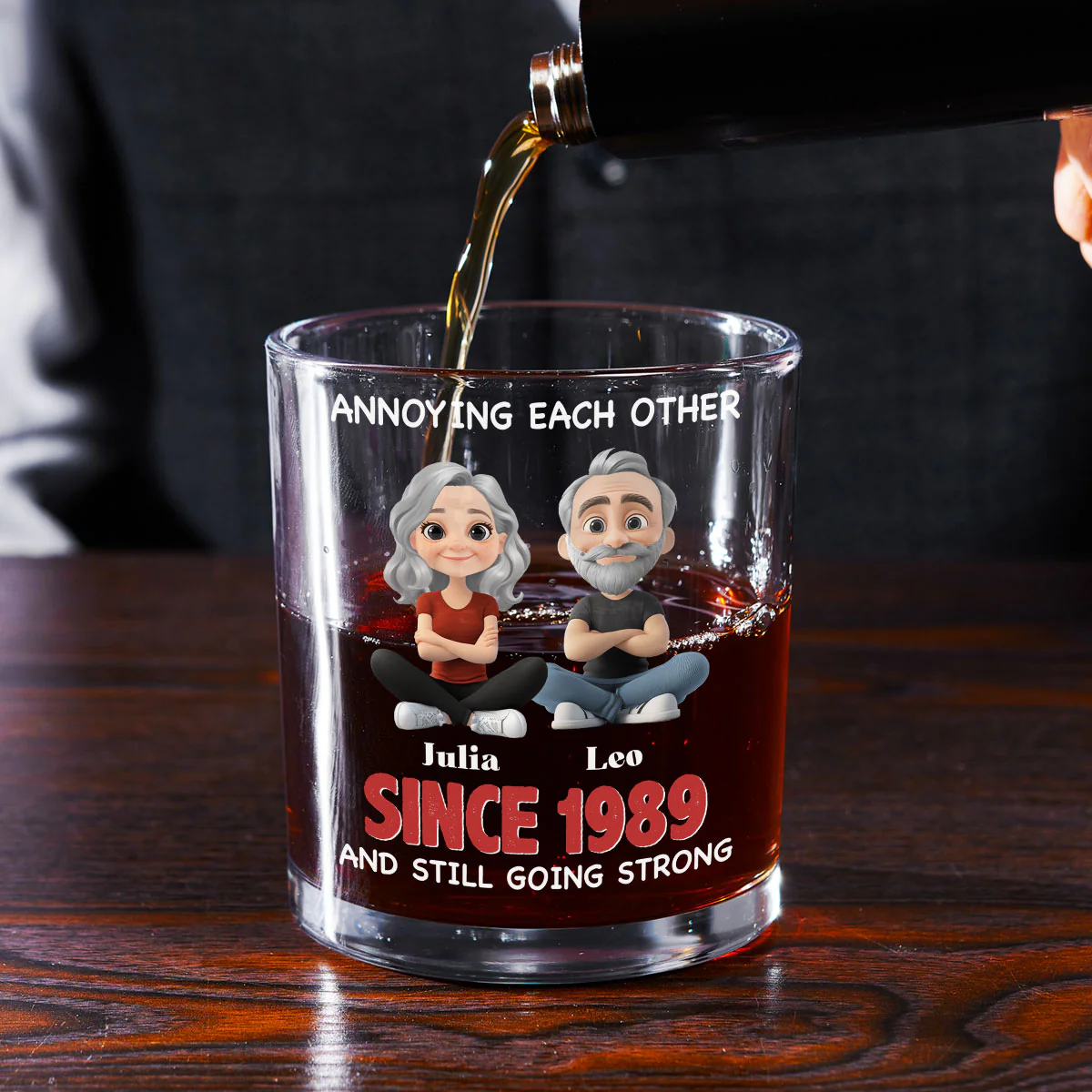 Together Forever - Personalized Custom Whiskey Glass - Image 2