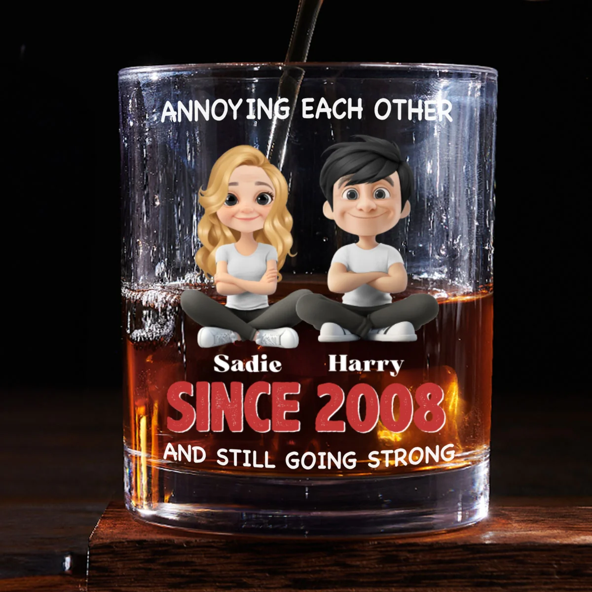 Together Forever - Personalized Custom Whiskey Glass - Image 6