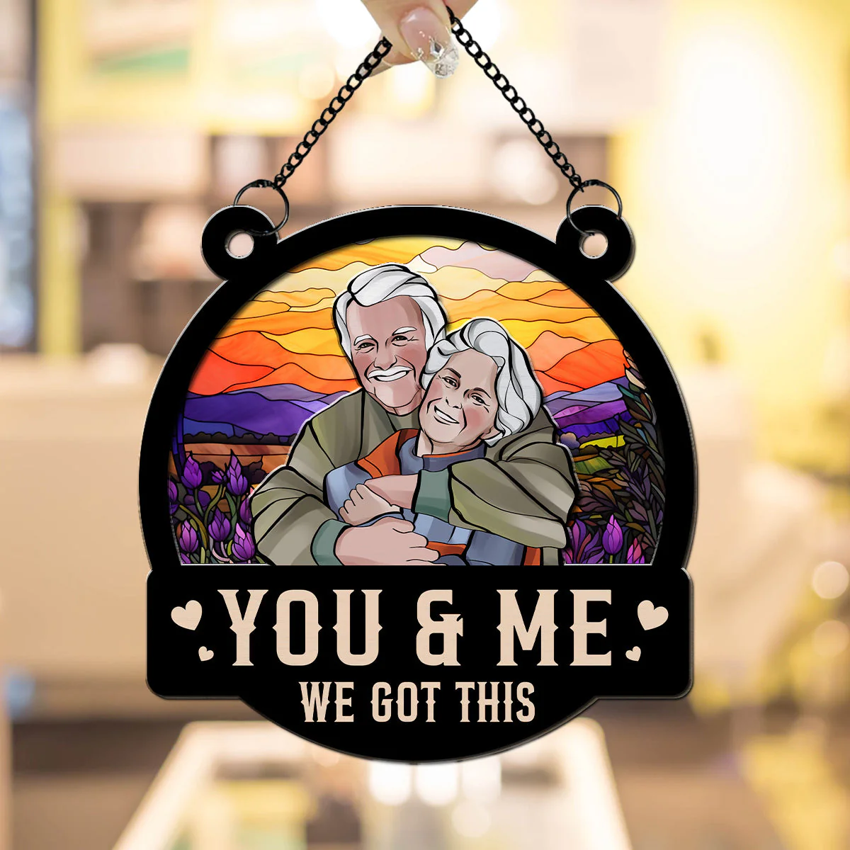 Together Is A Wonderful Place To Be - Personalized Custom Suncatcher - Image 3