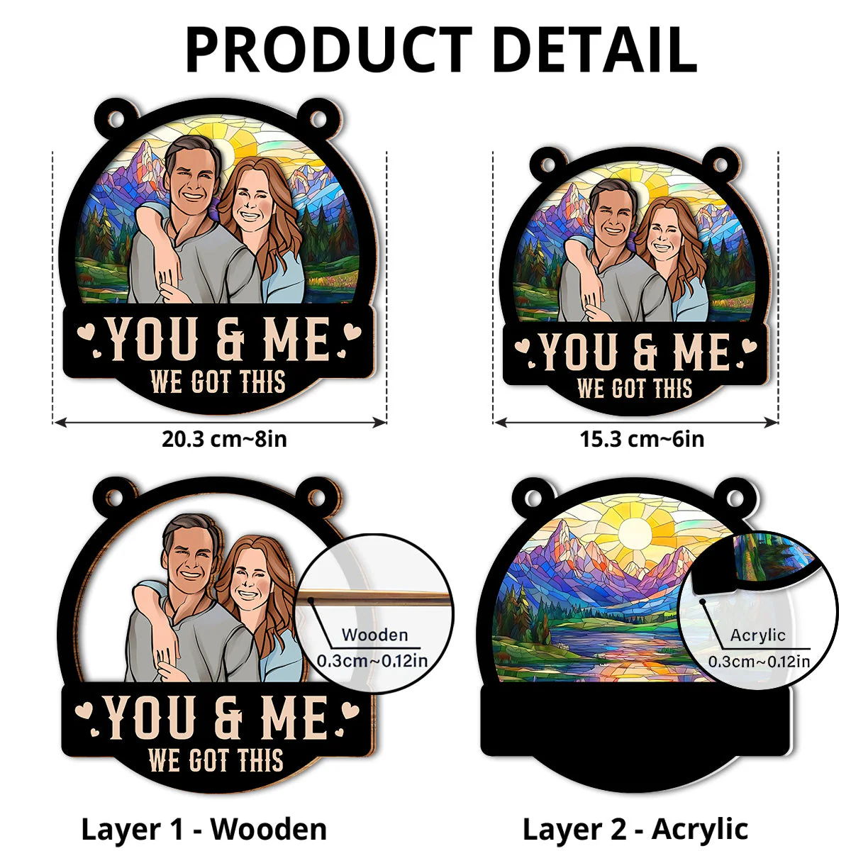 Together Is A Wonderful Place To Be - Personalized Custom Suncatcher - Image 4