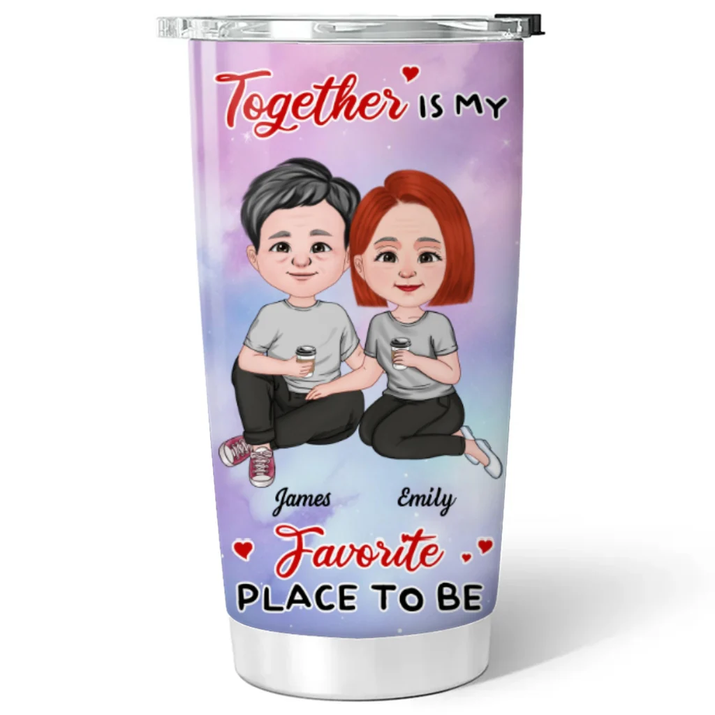 Together Is My Favorite Place To Be - Personalized Custom Tumbler - Image 6