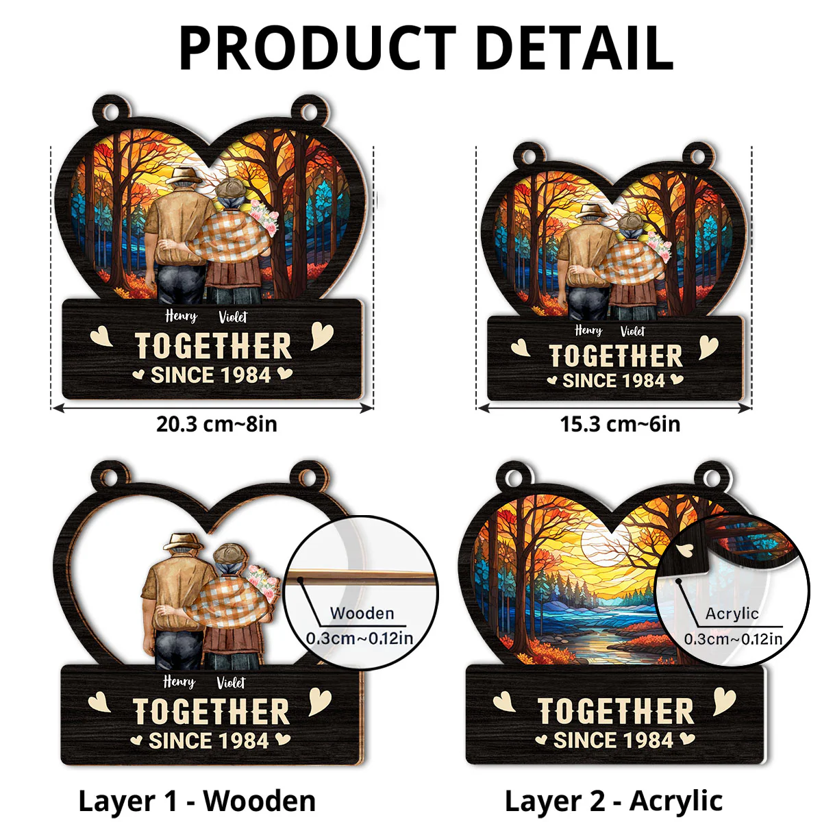 Together Love - Personalized Custom Suncatcher - Image 5