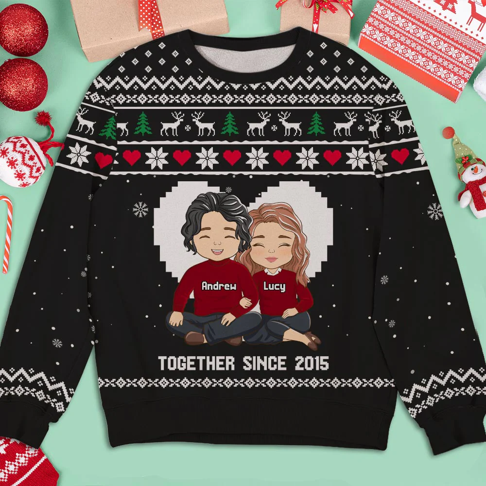 Couple Together - Personalized Custom All-Over-Print Sweatshirt - Image 3