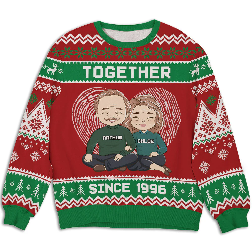 Together - Personalized Custom Couple All-Over-Print Sweatshirt - Image 2