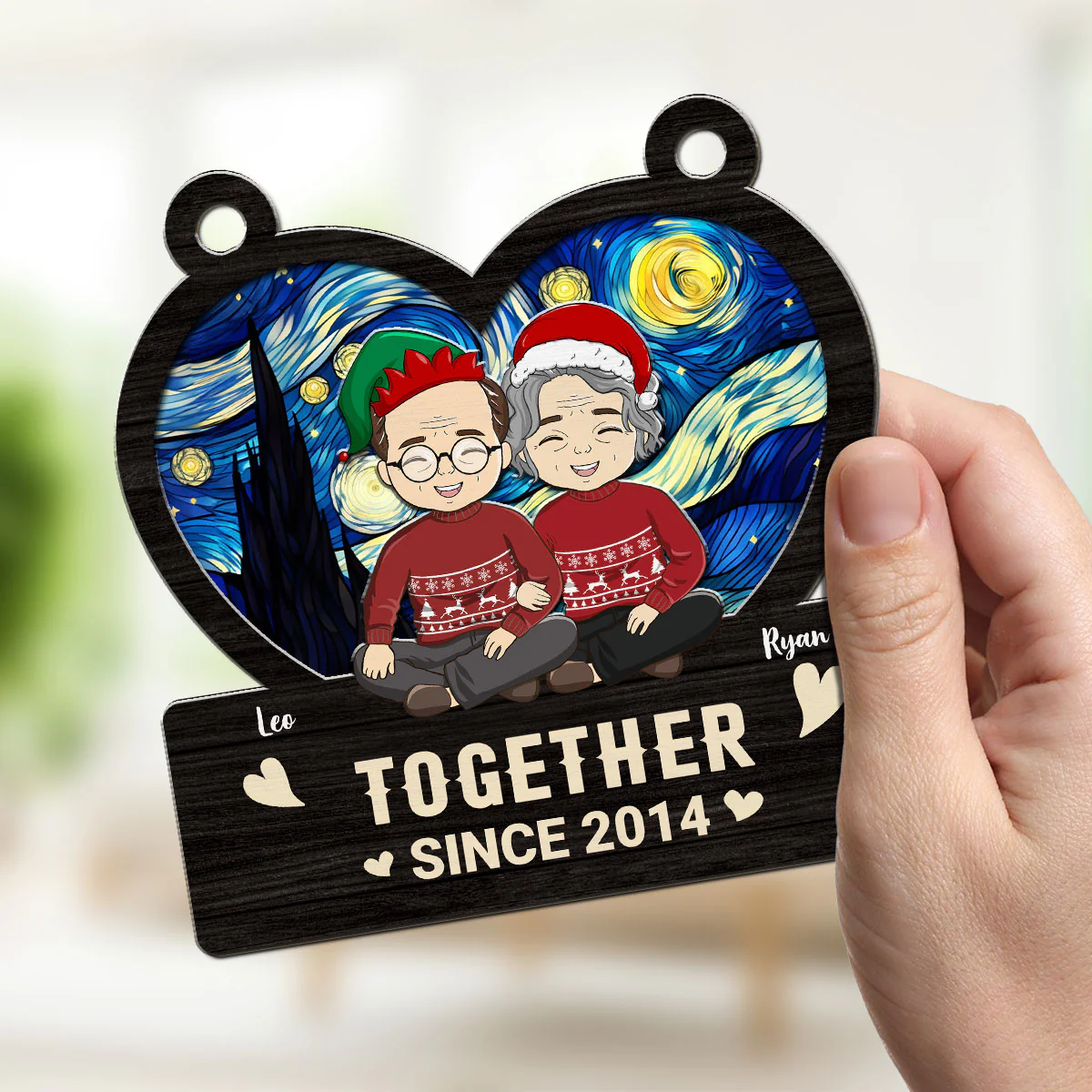 Together Since Christmas - Personalized Custom Suncatcher - Image 3