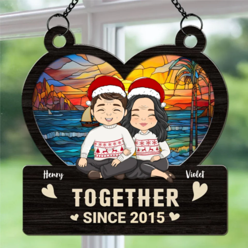 Together Since Christmas - Personalized Custom Suncatcher - Image 5