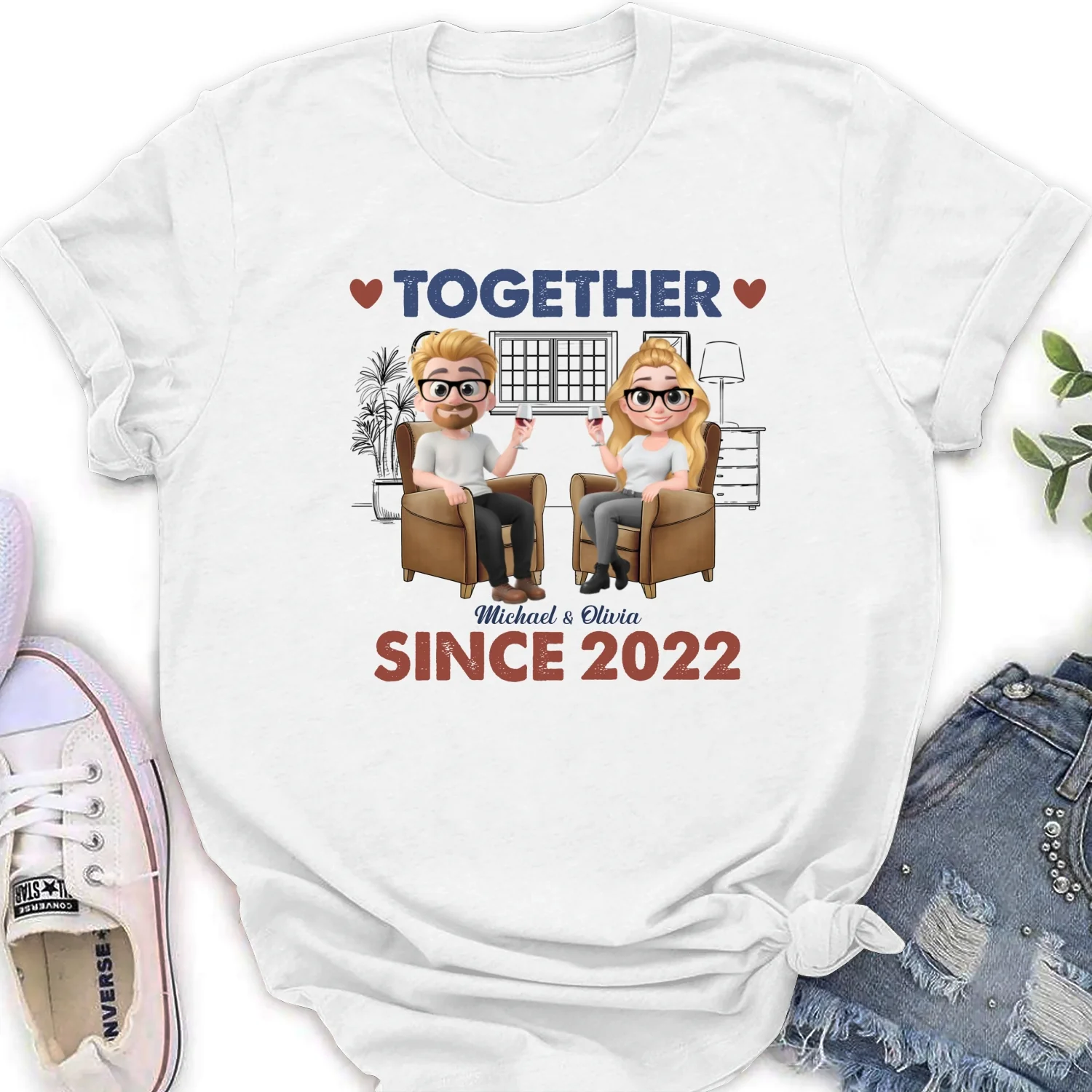 Together Since Husband Wife - Personalized Custom Shirt - Image 16