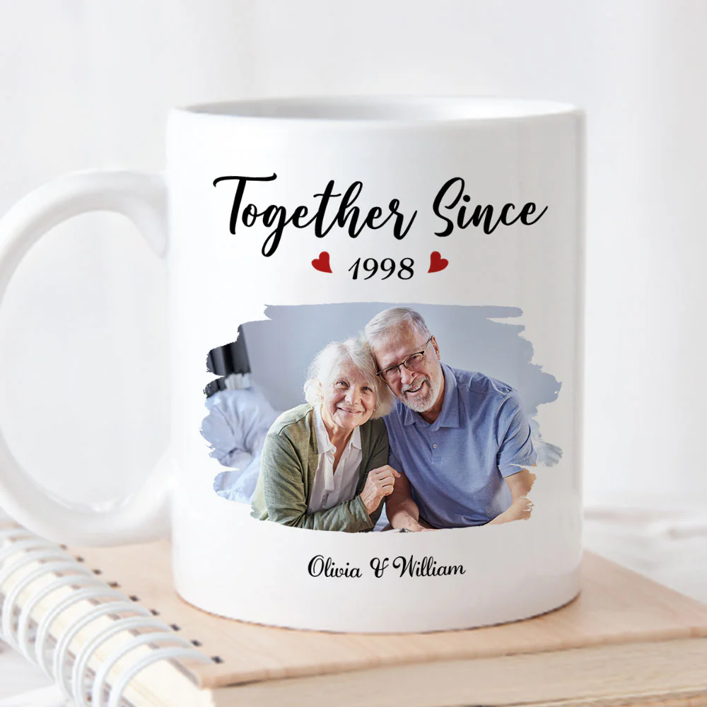 Together Since Husband Wife Photo - Personalized Custom Coffee Mug - Image 2