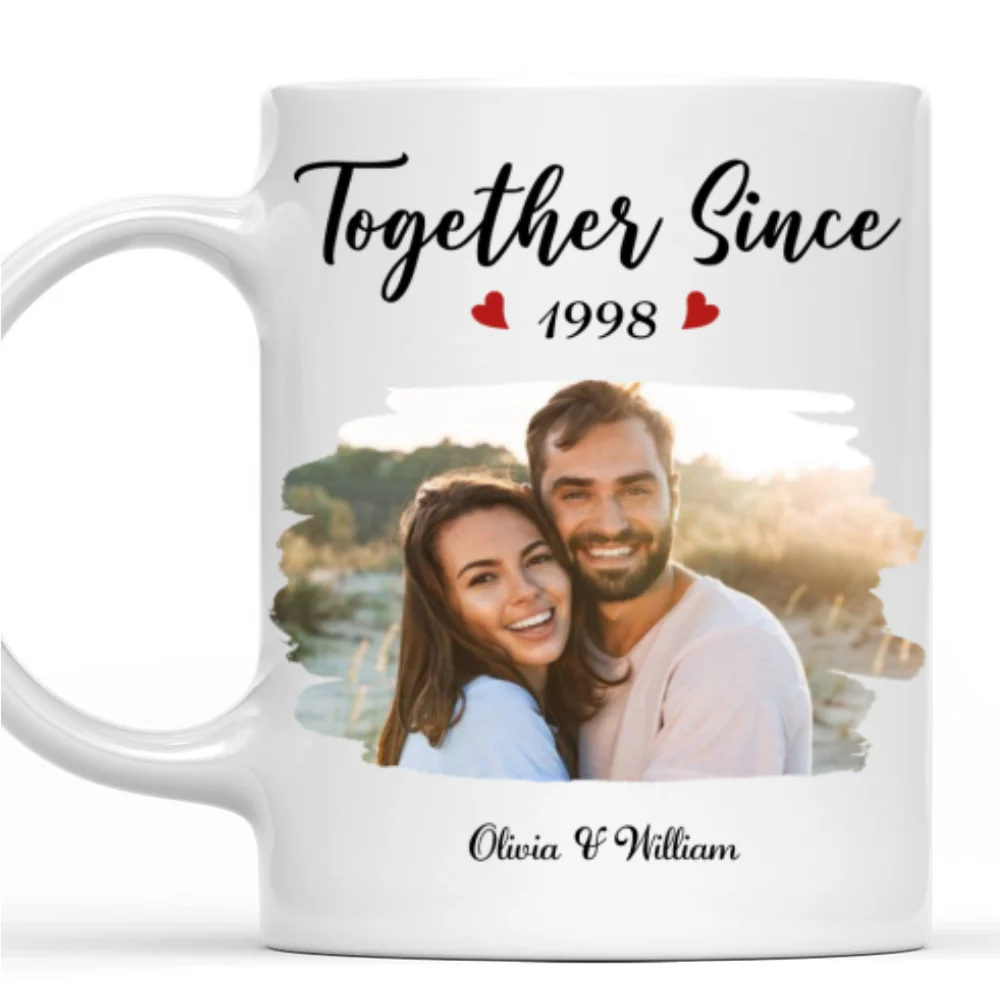 Together Since Husband Wife Photo - Personalized Custom Coffee Mug - Image 4