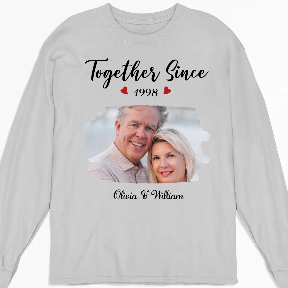 Together Since Husband Wife Photo - Personalized Custom Shirt - Image 13