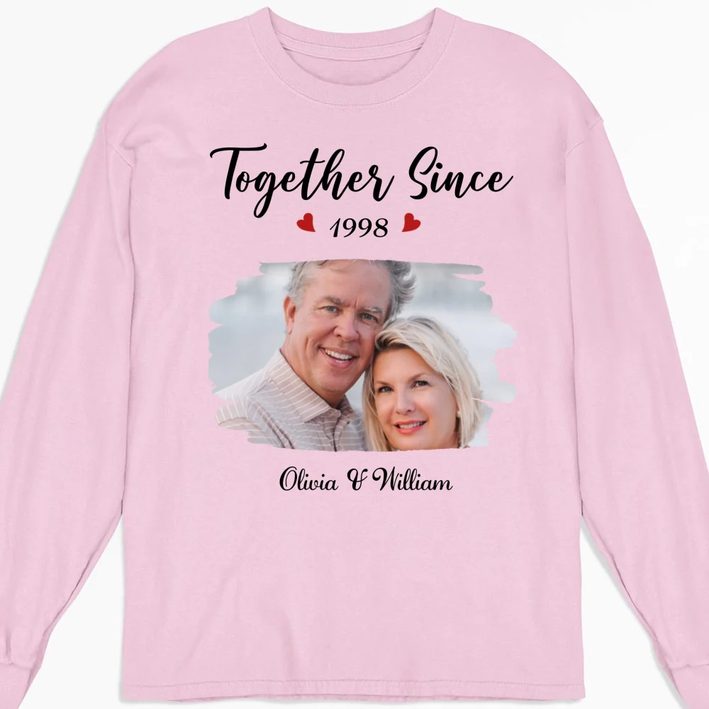 Together Since Husband Wife Photo - Personalized Custom Shirt - Image 14