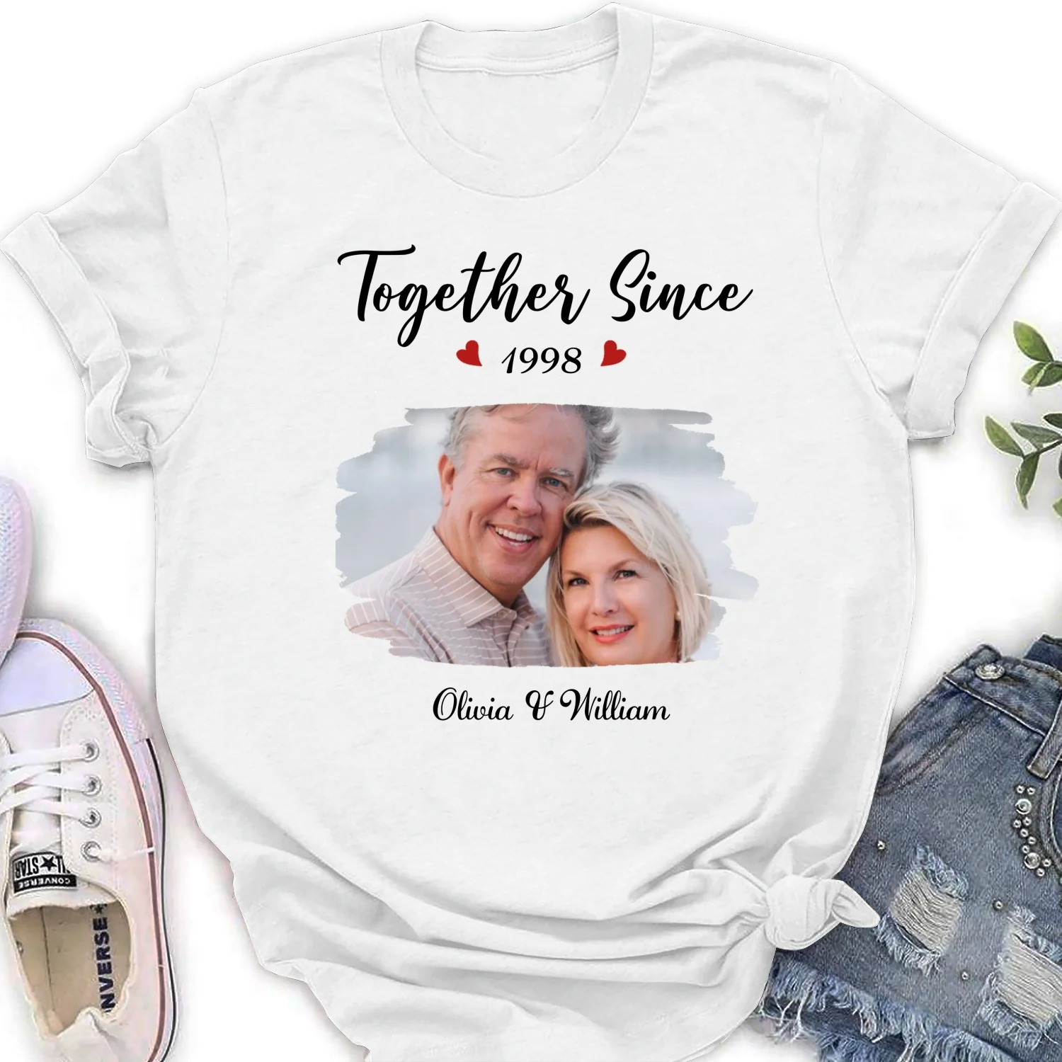 Together Since Husband Wife Photo - Personalized Custom Shirt - Image 18