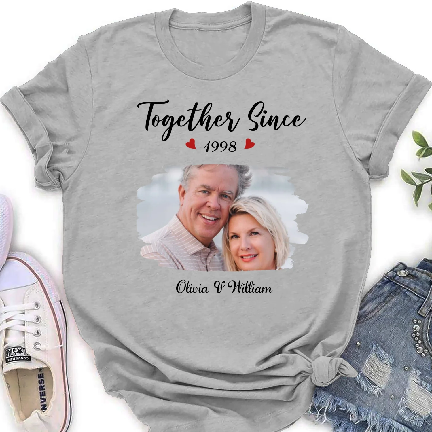 Together Since Husband Wife Photo - Personalized Custom Shirt - Image 19