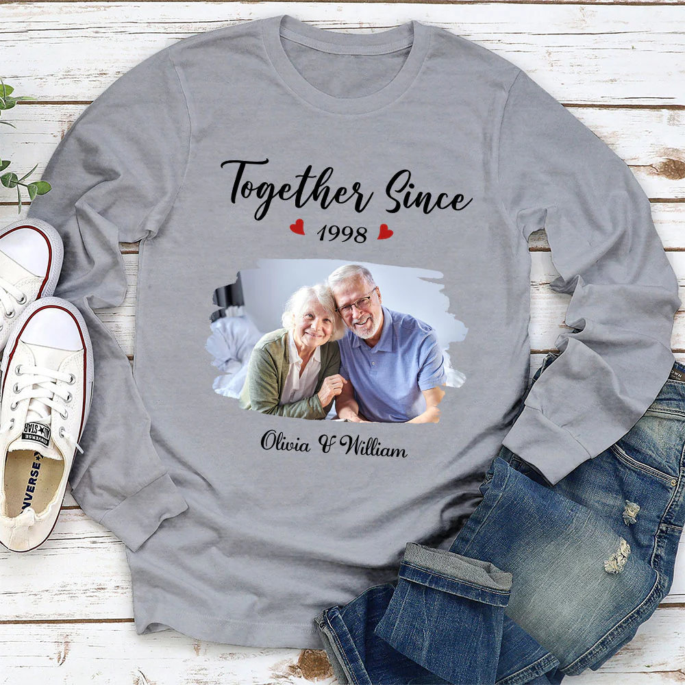 Together Since Husband Wife Photo - Personalized Custom Shirt - Image 4