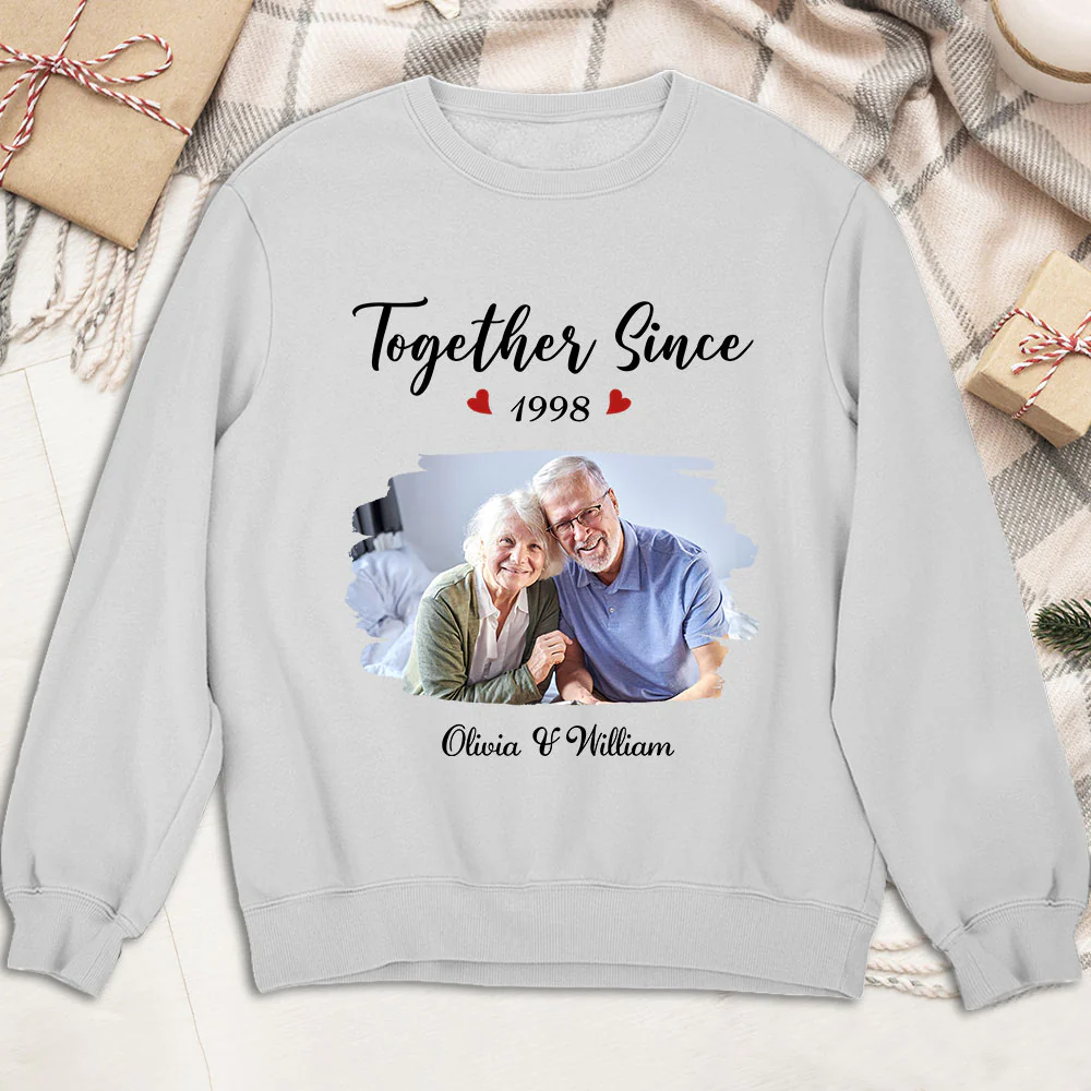 Together Since Husband Wife Photo - Personalized Custom Shirt - Image 5