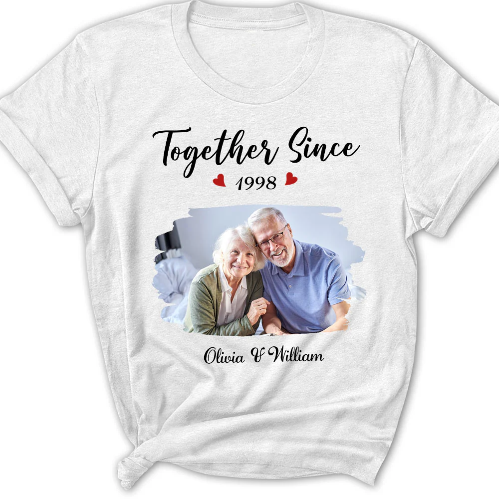 Together Since Husband Wife Photo - Personalized Custom Shirt - Image 6