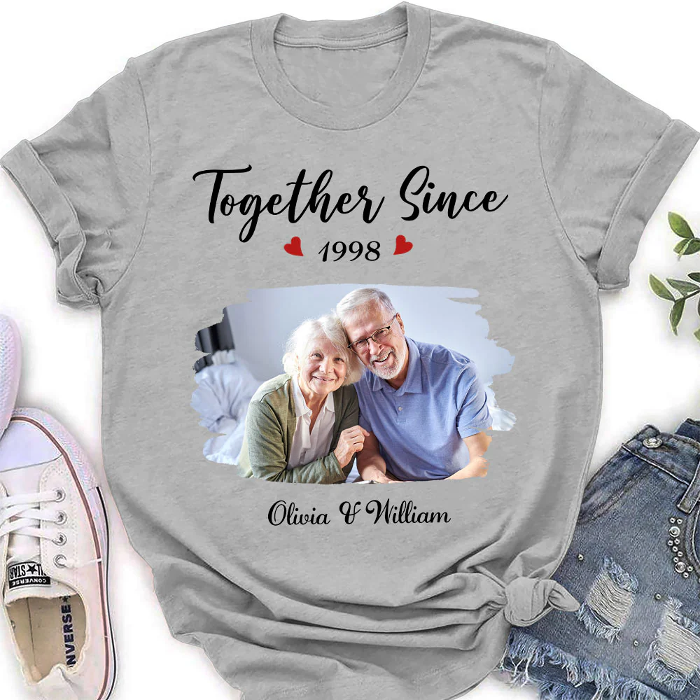 Together Since Husband Wife Photo - Personalized Custom Shirt - Image 7