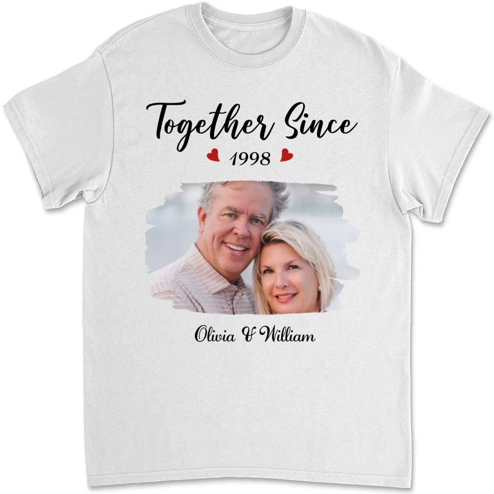 Together Since Husband Wife Photo - Personalized Custom Shirt - Image 8