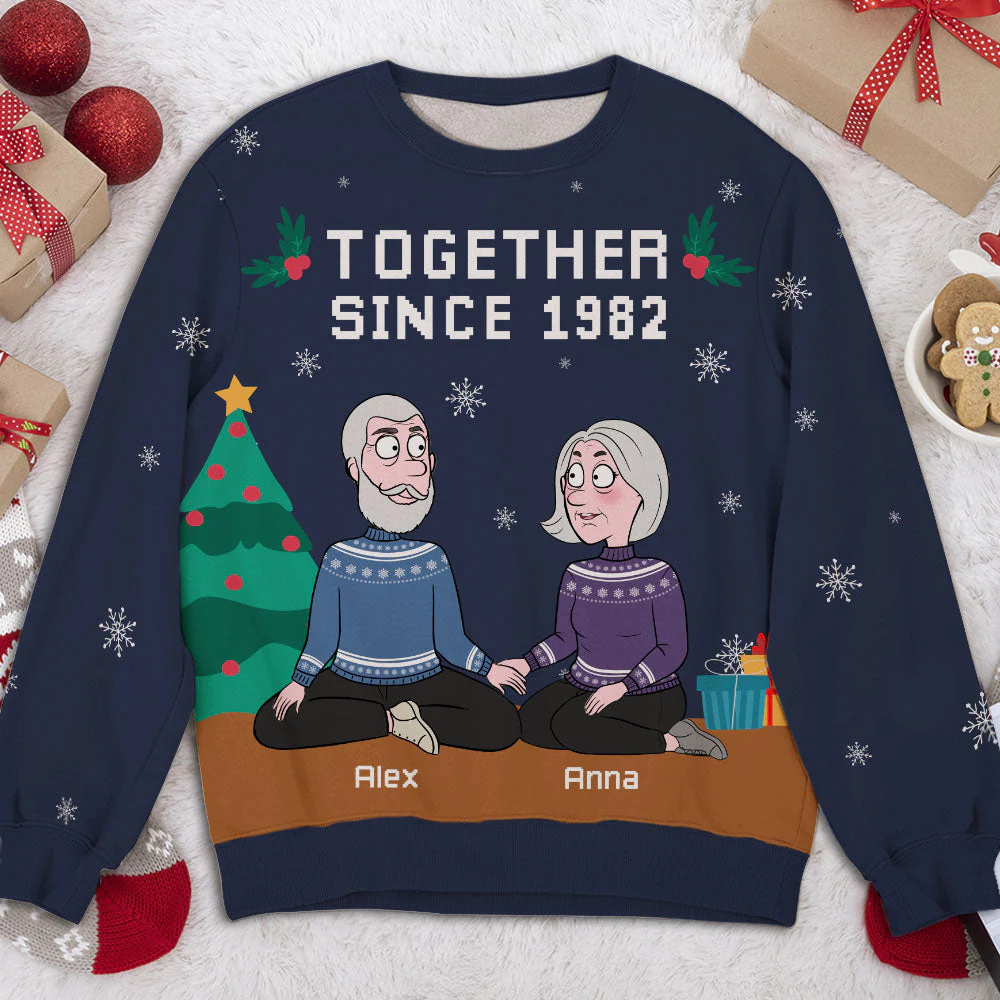Together Since - Personalized Custom All-Over-Print Sweatshirt - Image 2