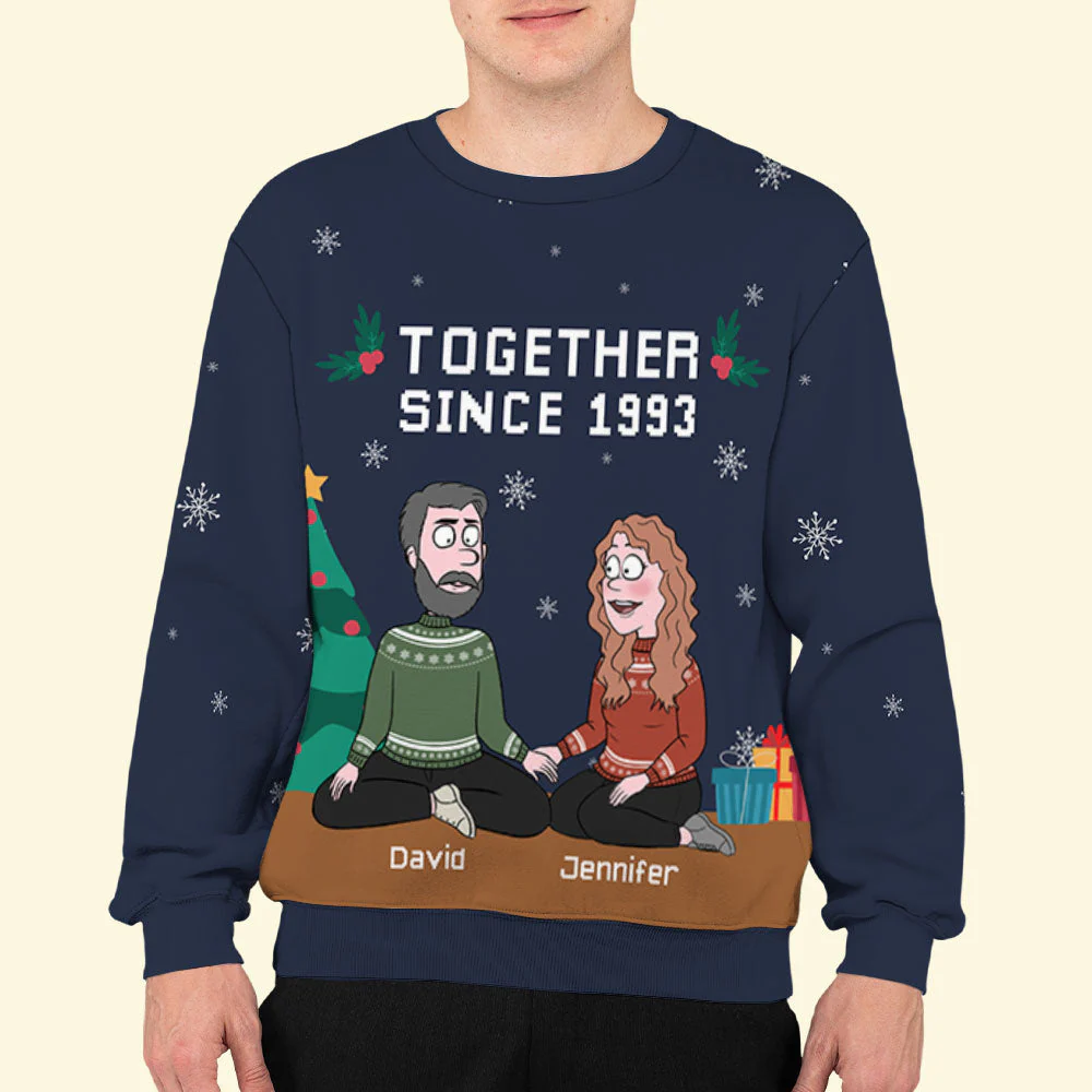 Together Since - Personalized Custom All-Over-Print Sweatshirt - Image 5