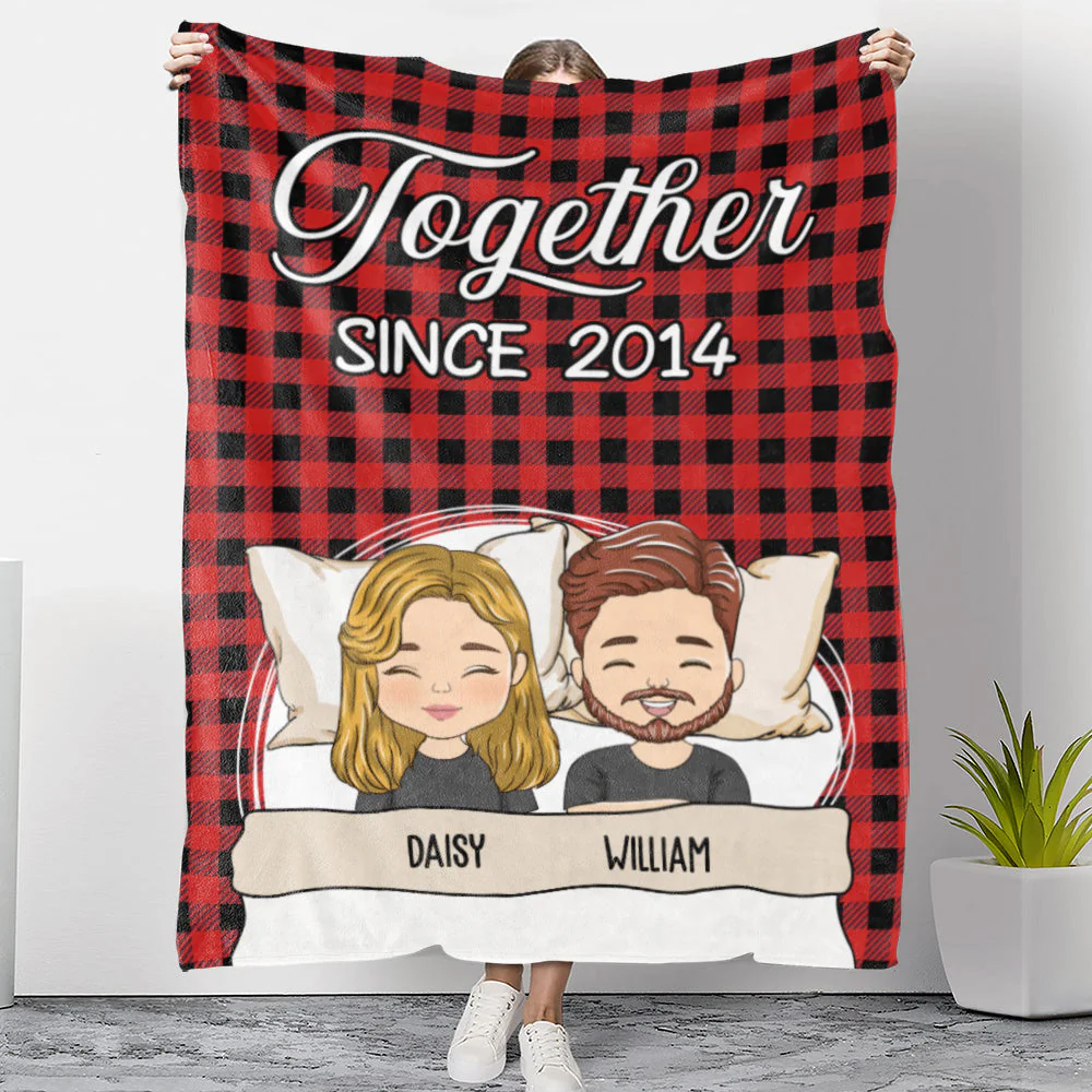Together Since - Personalized Custom Fleece Blanket - Image 2