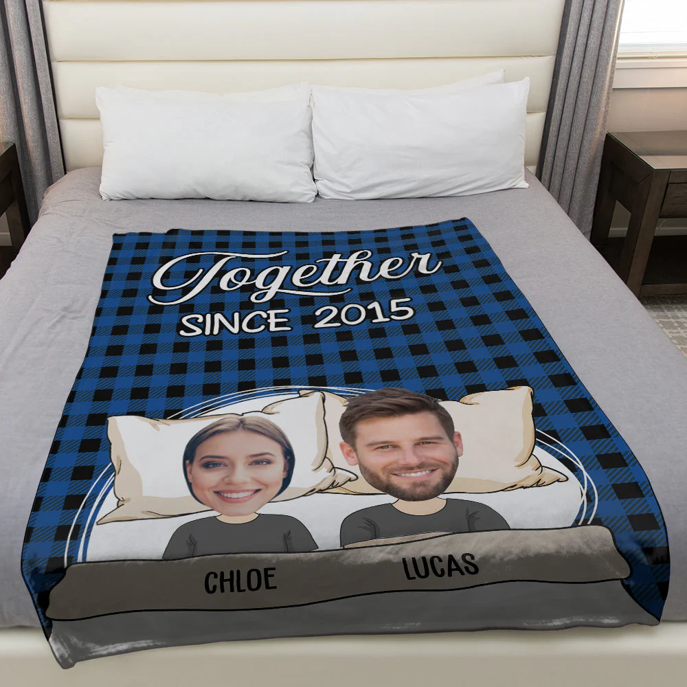 Together Since - Personalized Custom Fleece Blanket - Image 4