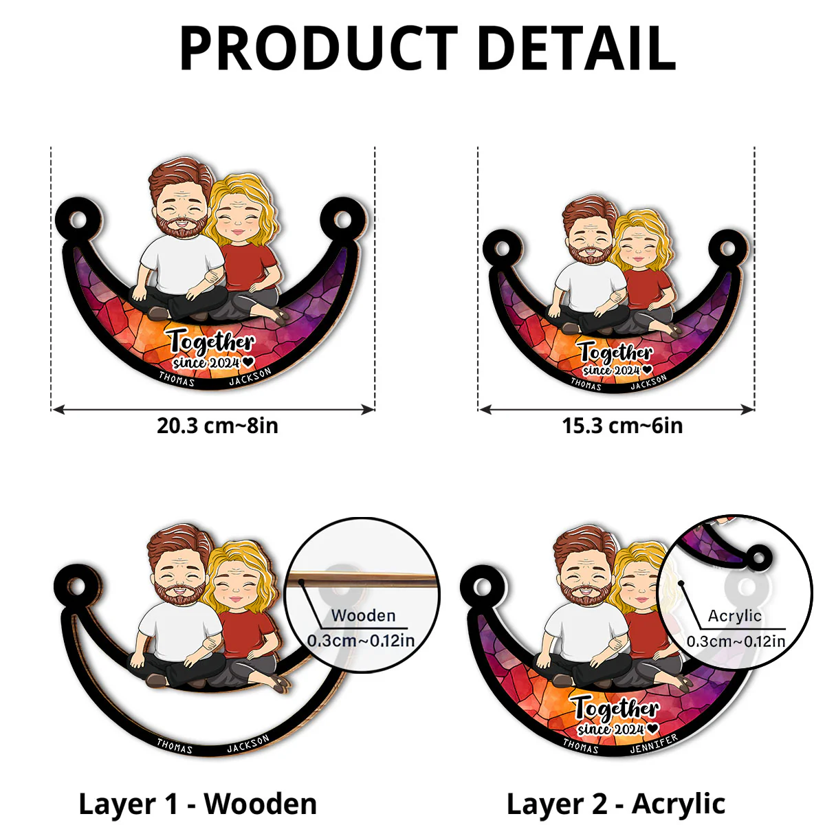 Together Since - Personalized Custom Suncatcher - Image 5