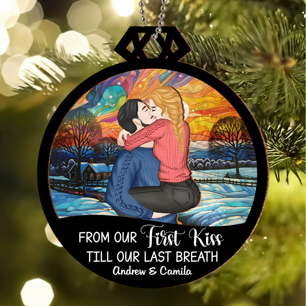 Together Since - Personalized Custom Suncatcher Ornament - Image 2