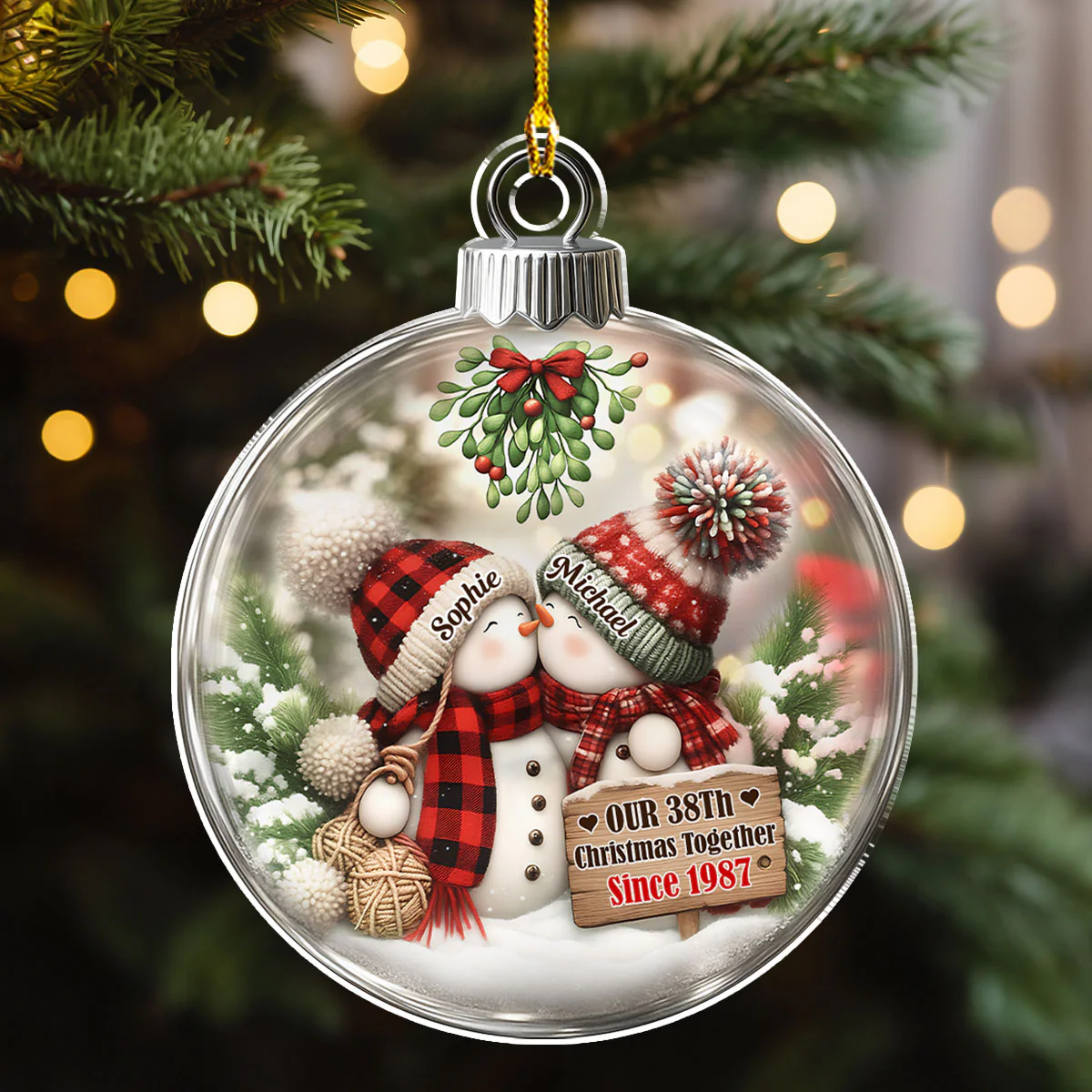 Together Since The First Snow - Personalized Custom 3D Effect Acrylic Ornament