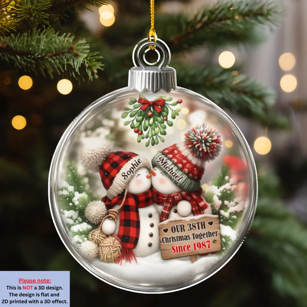 Together Since The First Snow - Personalized Custom 3D Effect Acrylic Ornament - Image 8