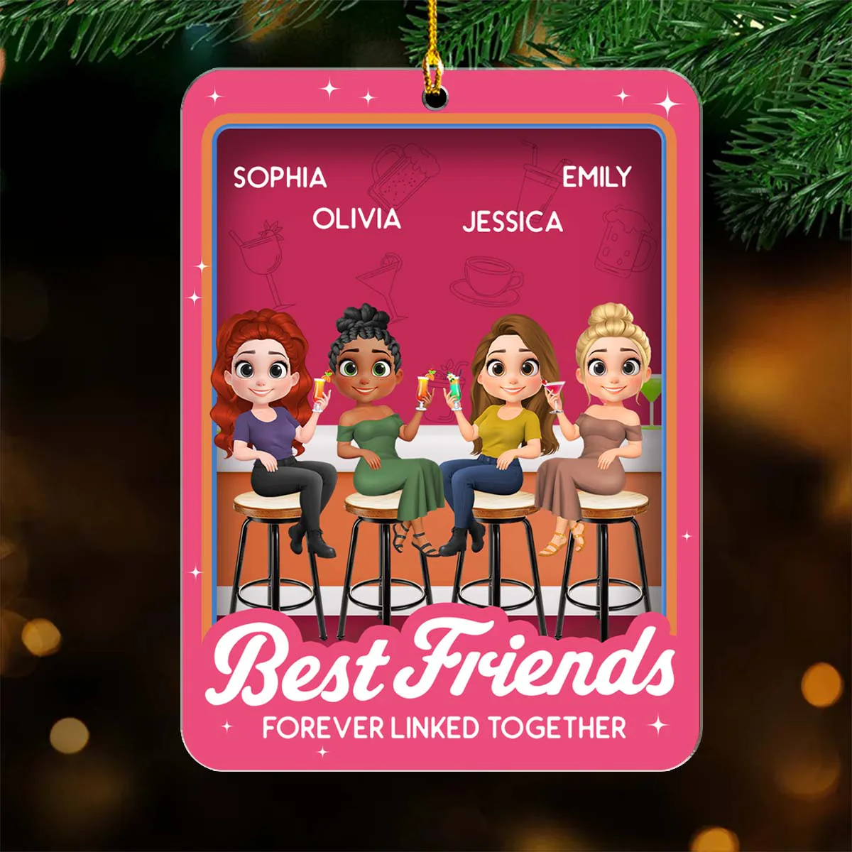Together Through Every Dumb Decision - Personalized Custom 3D Effect Acrylic Ornament - Image 3