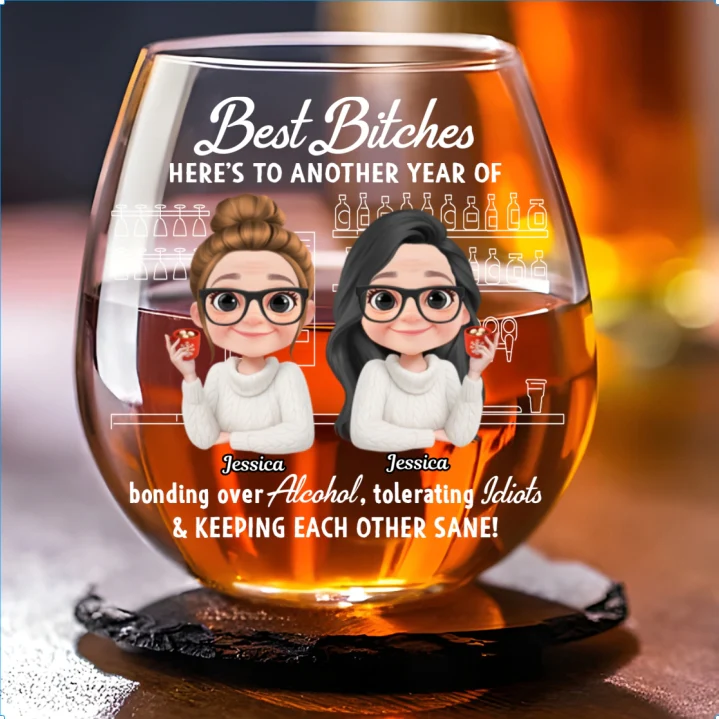 Together Through Every Little Thing - Personalized Custom Wine Glass - Image 5