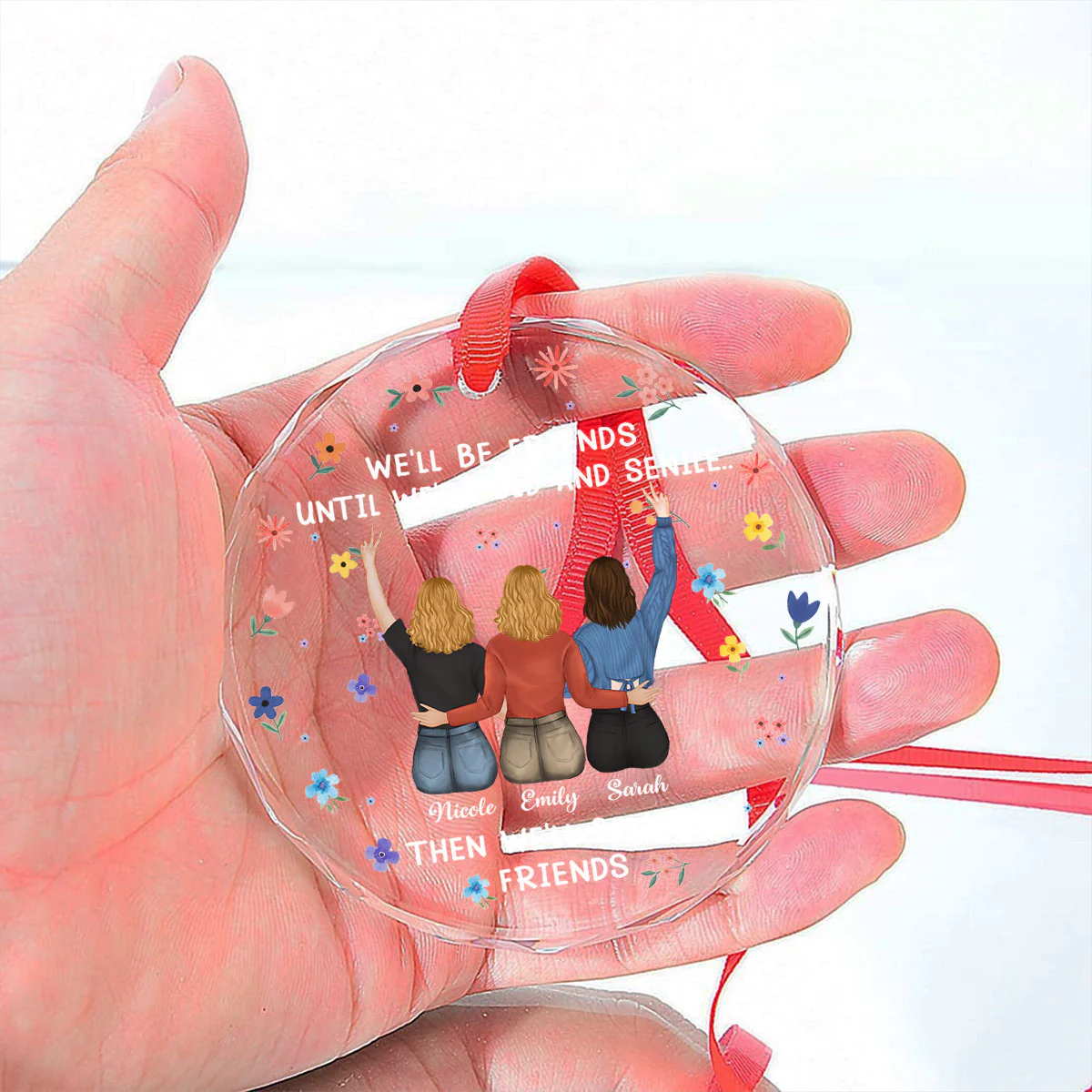Together Till We Forget Why - Personalized Custom Glass Ornament - Image 4