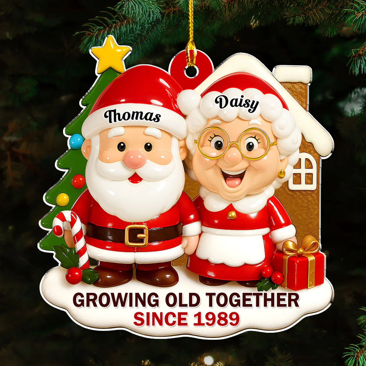 Together Under The Tree - Personalized Custom Acrylic Ornament - Image 3