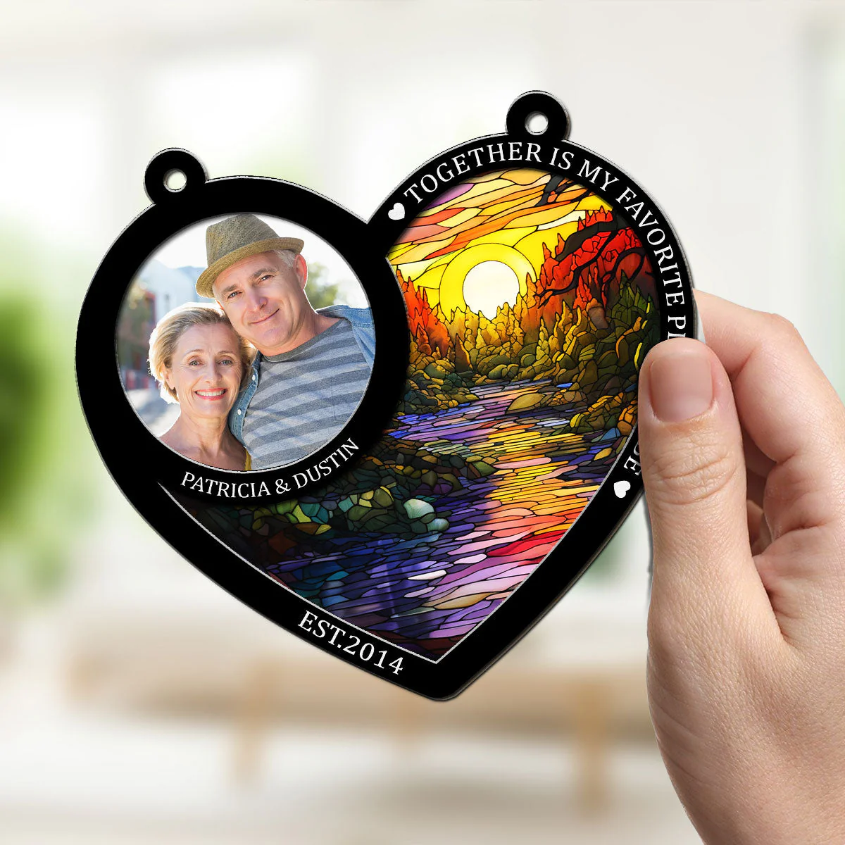Together We Found Love - Personalized Custom Suncatcher - Image 2