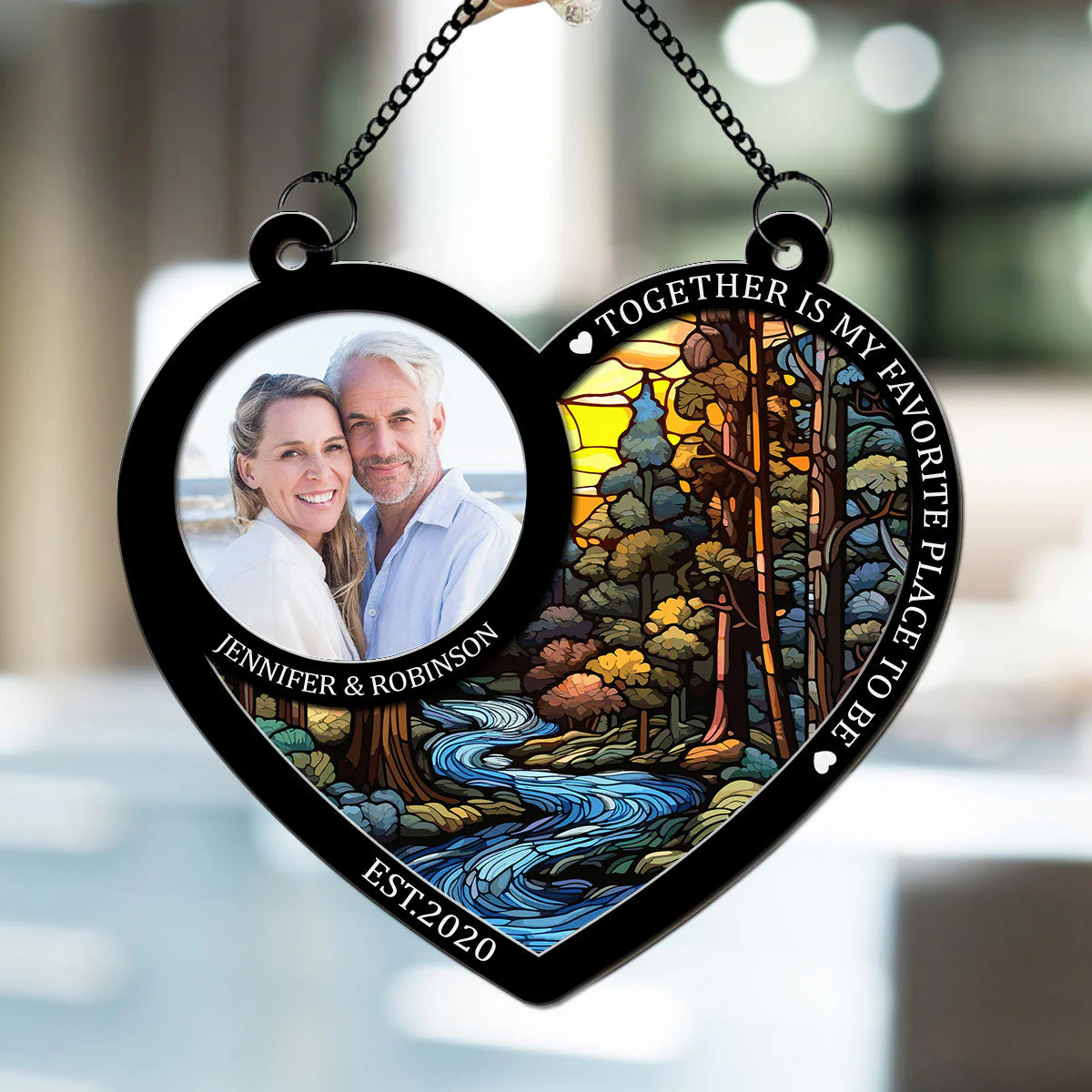 Together We Found Love - Personalized Custom Suncatcher - Image 3